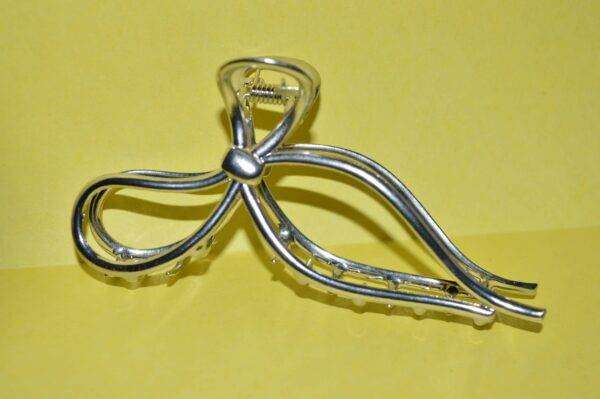 🎀 Silver Bow Hair Claw Clip