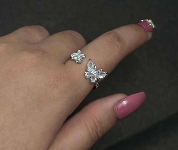 Delicate Butterfly Adjustable Ring - Image 3