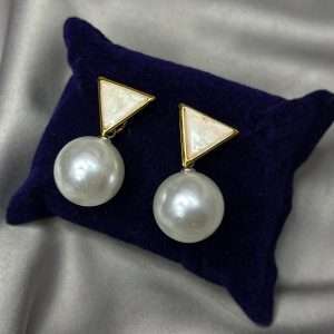 Geometric Pearl Resin Earrings