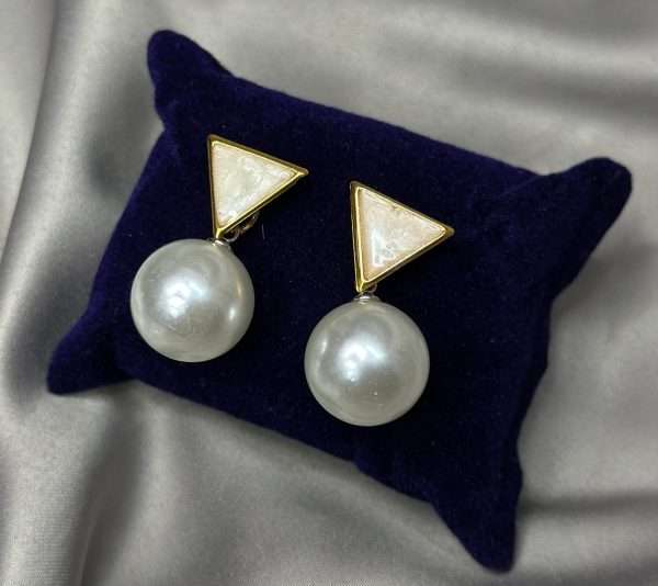 Geometric Pearl Resin Earrings