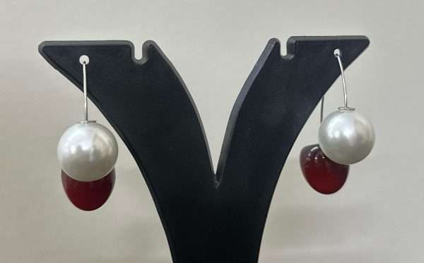 Cherry Pearl Dangle Earrings - Image 3