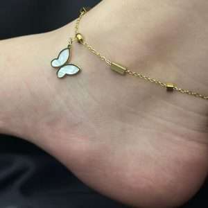 Korean‑style Gold Butterfly Chain Anklet – Limited Edition