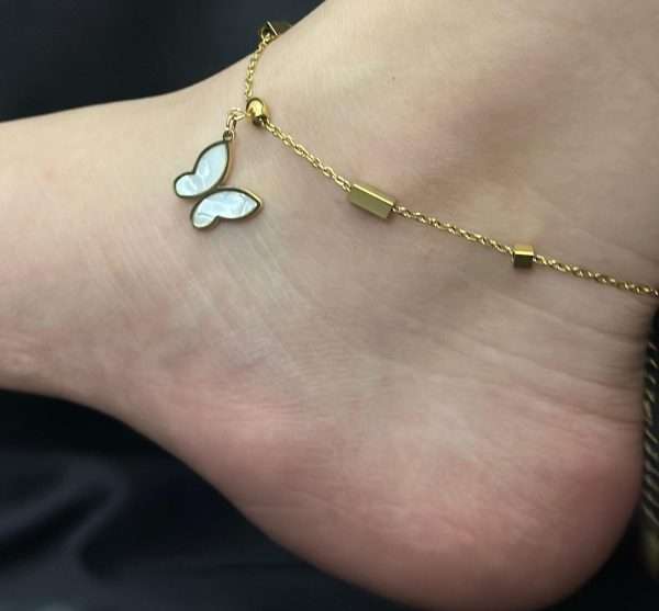 Korean‑style Gold Butterfly Chain Anklet – Limited Edition