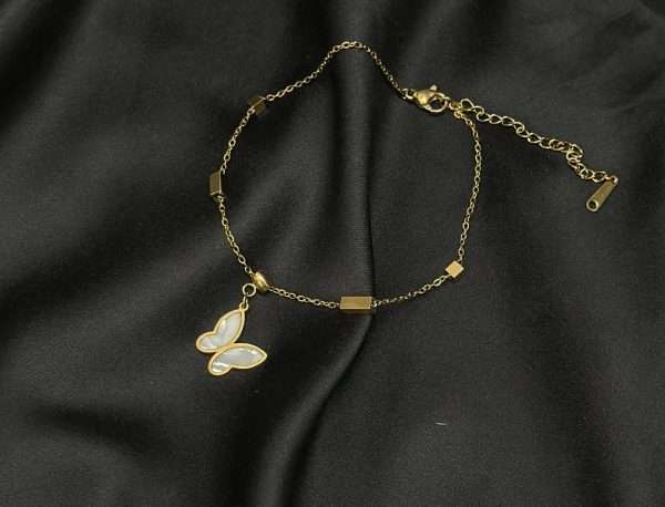 Korean‑style Gold Butterfly Chain Anklet – Limited Edition - Image 2