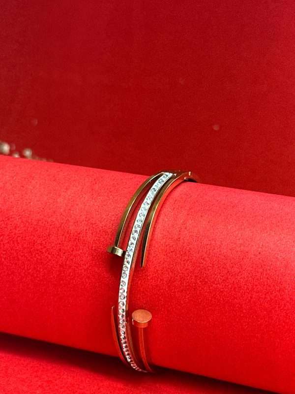Elegant Dual-Tone Cuff Bracelet