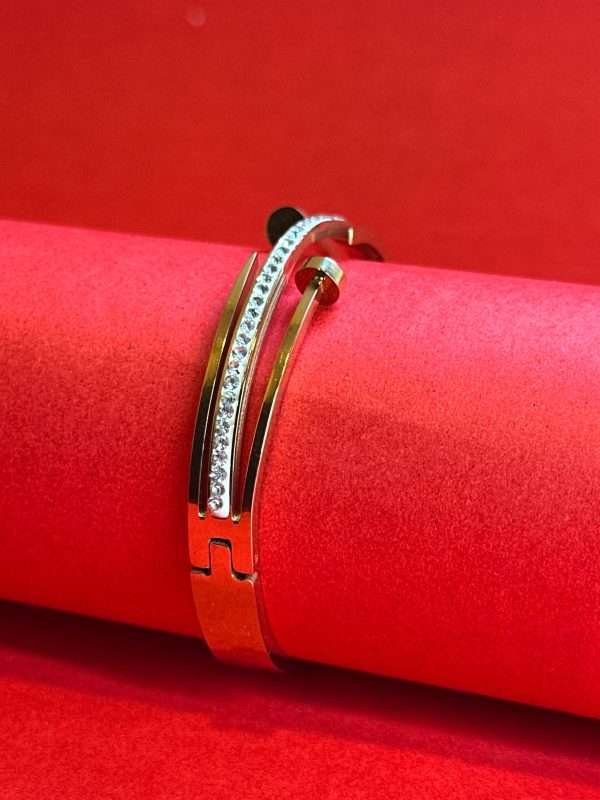 Elegant Dual-Tone Cuff Bracelet - Image 2