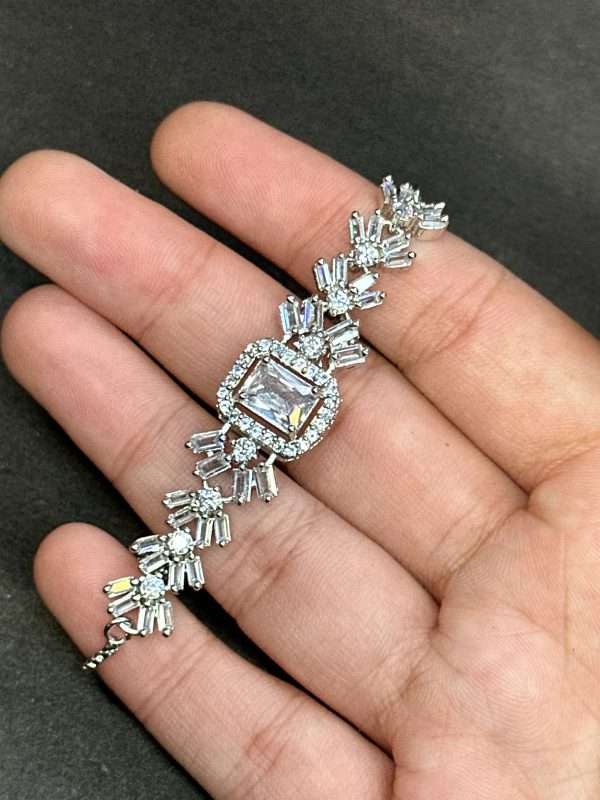 Radiant Princess-Cut Crystal Bracelet - Image 2