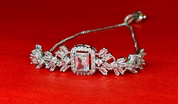 Radiant Princess-Cut Crystal Bracelet - Image 3