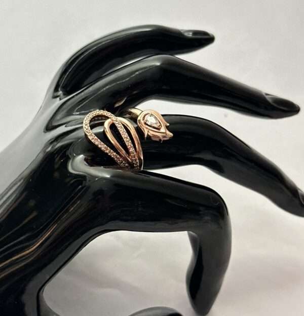 Rose Gold Charm Adjustable Ring - Image 3