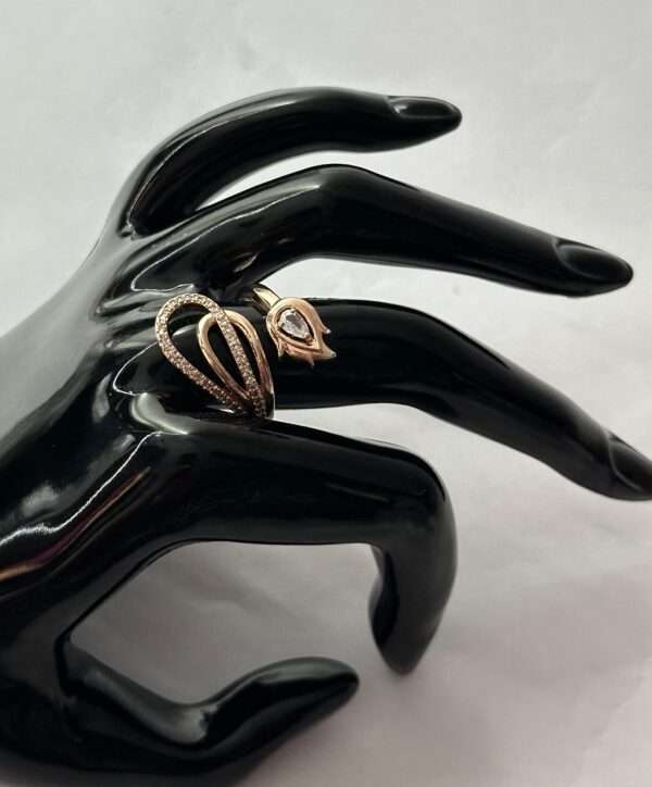 Rose Gold Charm Adjustable Ring - Image 2