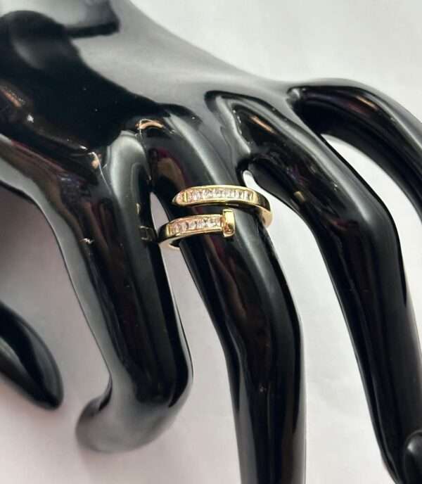 Luxury Nail-Inspired Adjustable Ring - Image 2