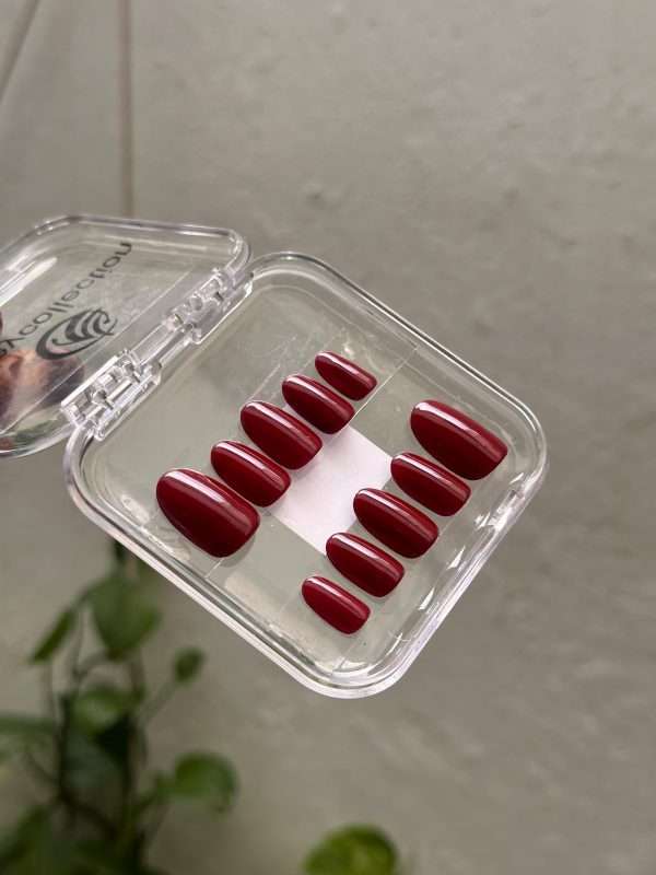Classic Wine Red Handmade Press-On Nails